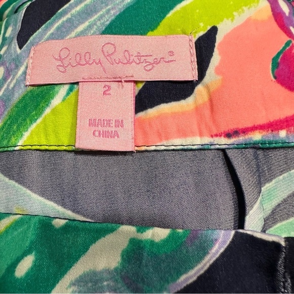 Lilly Pulitzer Posy Don’t Leave Me Hanging Wide Leg Pants Size 2 - Picture 4 of 9